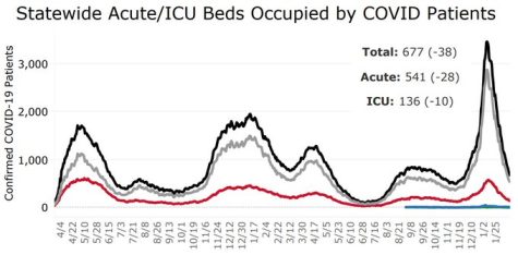 COVID hospitalizations have gone down, as shown in medical records