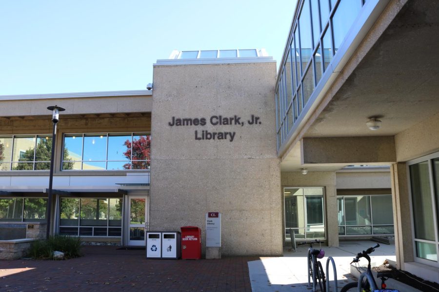 The James Clark, Jr. Library at HCC shot from the HCC Quad