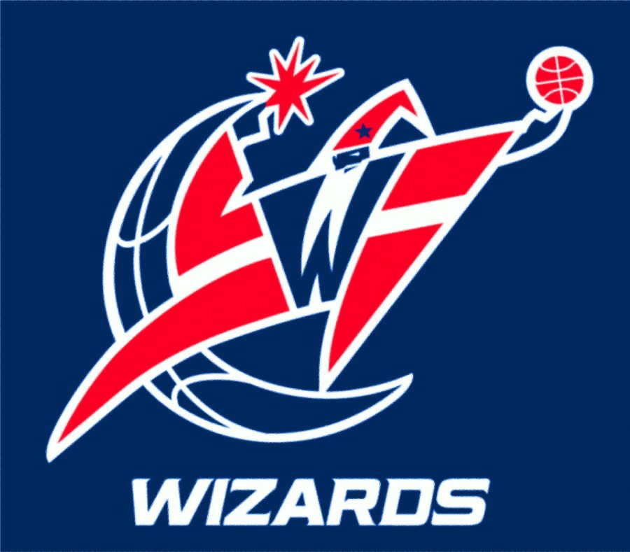 NBA Washington Wizards basketball team blue, red, and white logo.