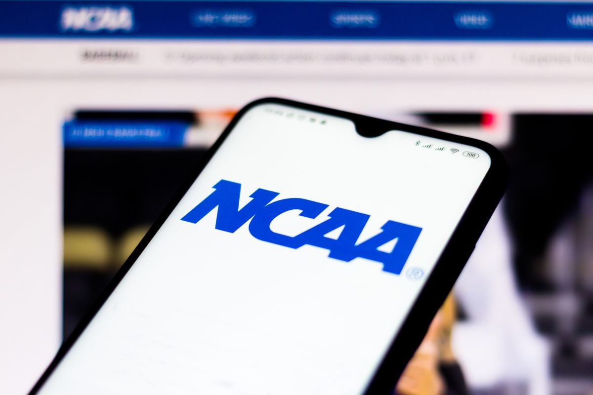February 15, 2020, Brazil. In this photo illustration the National Collegiate Athletic Association (NCAA) website seen displayed on a smartphone.