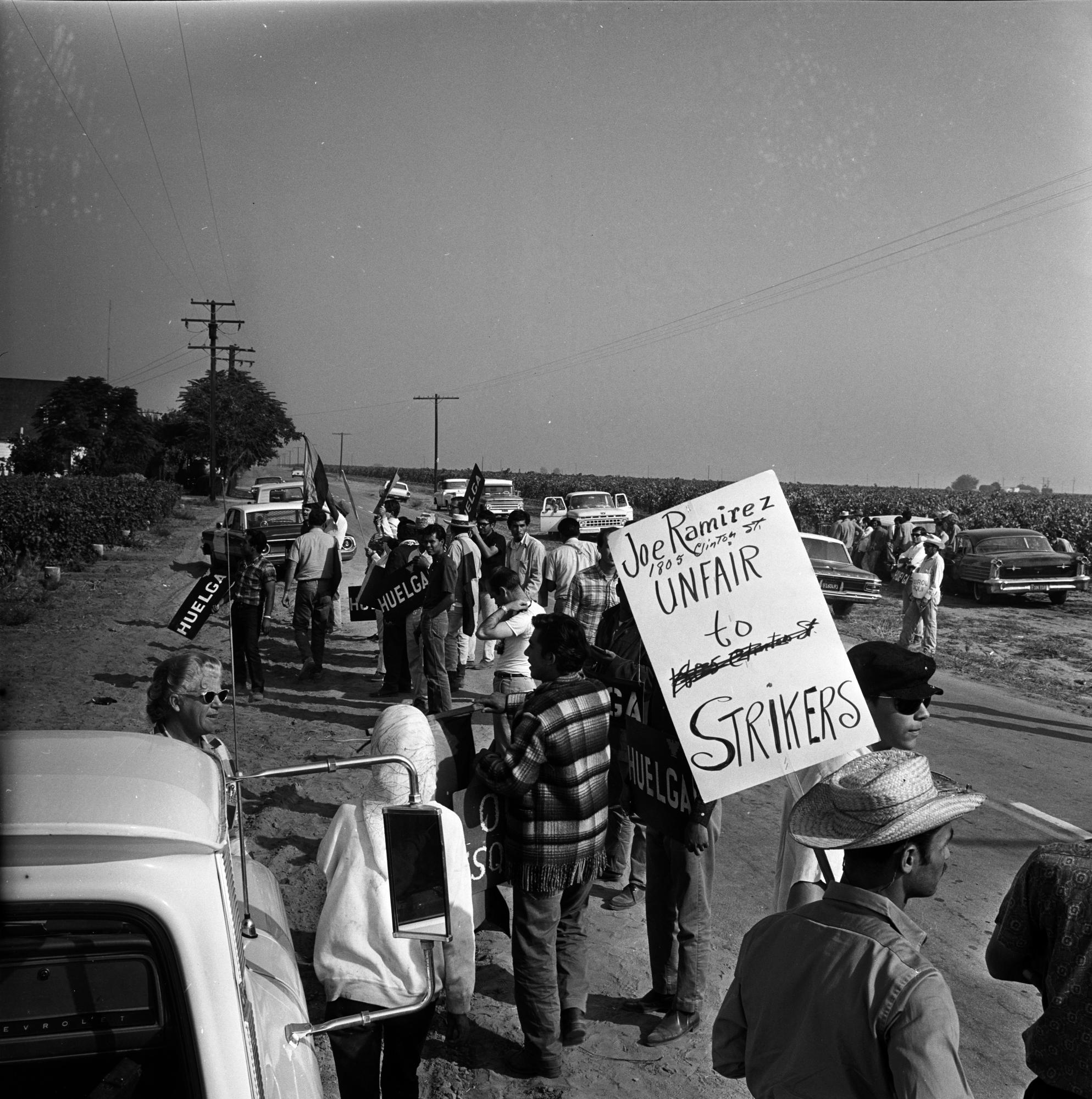 Delano, CA - Members of the United Farm Workers on strike in 1965