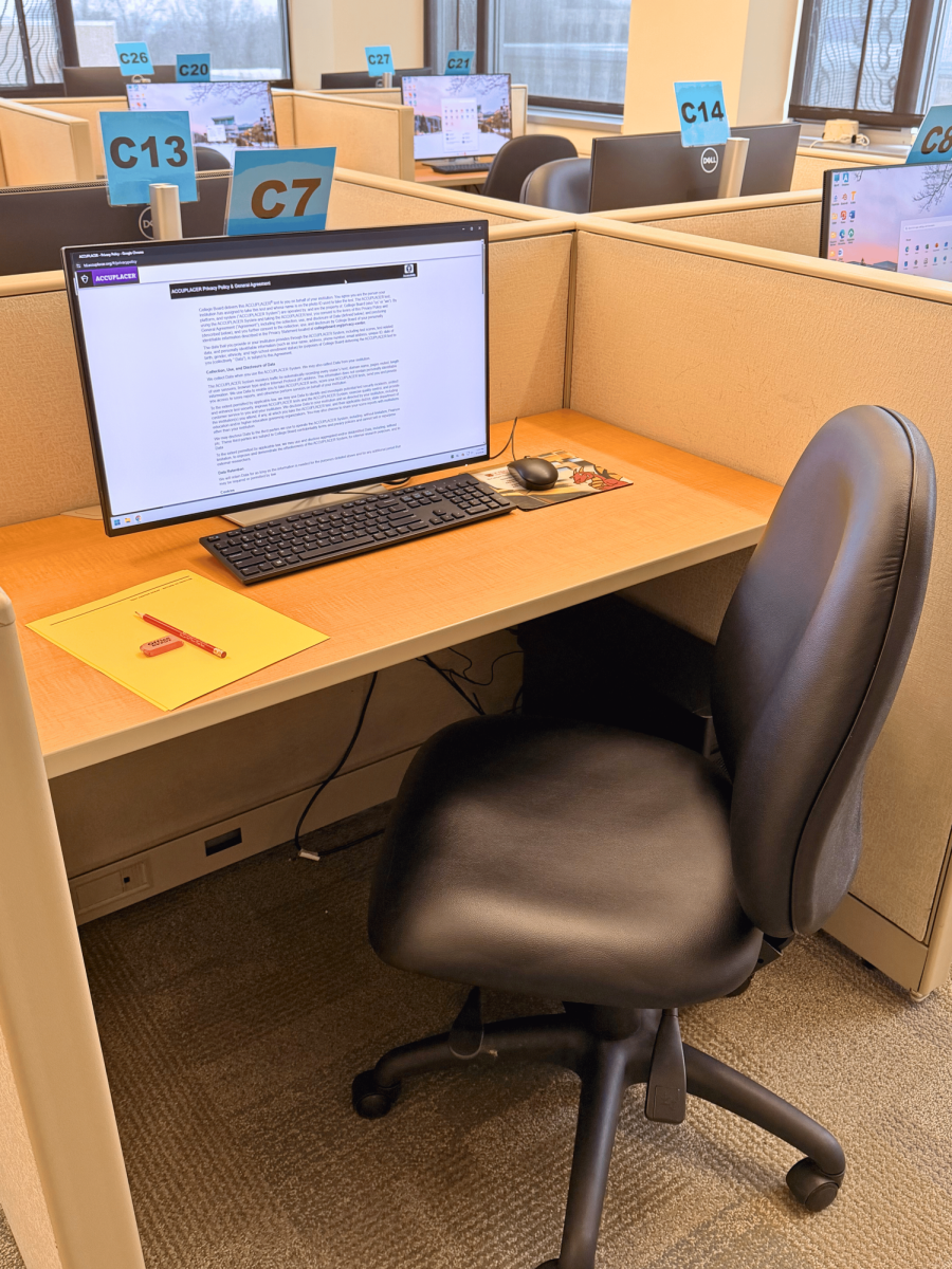 One of the testing spaces for students within the test center.