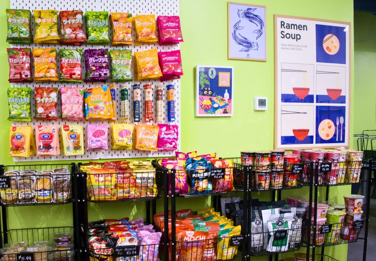 Ramen noodle section of store.